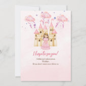 Invitation Château Rose Conte de Fées Princesse Anniversaire  (Dos)