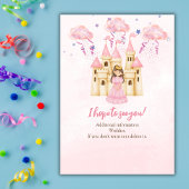 Invitation Château Rose Conte de Fées Princesse Anniversaire 