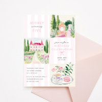 Chateau rose en damier fête d'anniversaire