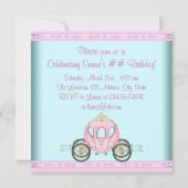 Invitation Château rose Filles Princesse Anniversaire (Dos)