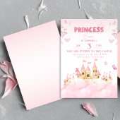 Invitation Château Rose Princess Enchantant des nuages Whimsi