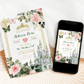 Invitation Château Royal Blush Rose Sage Vert Royal 15 Años