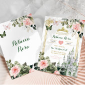 Invitation Château Royal Blush Rose Sage Vert Royal 15 Años
