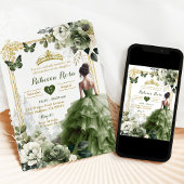 Invitation Château Royal Princesse Sage Green Princesse 15 Añ