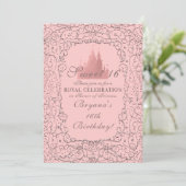 Invitation Château Royal Rose Gold Rose Princesse Douce 16 (Debout devant)
