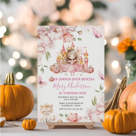 Invitation Château royal rose Princesse Anniversaire