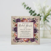 Invitation Château Rustique Butterum & Plum Flora Fête des ma (Debout devant)