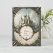 Invitation Château Teal Spire Mariage (Debout devant)
