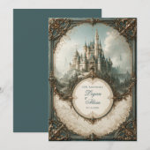 Invitation Château Teal Spire Mariage (Devant / Derrière)