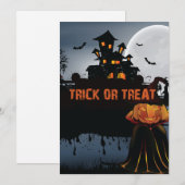 Invitation Château trick or treat (Devant / Derrière)