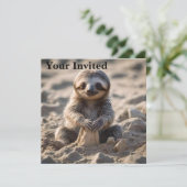 Invitation Châteaux De Sable De Construction De Machines À So (Debout devant)