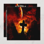 Invitation Châteaux et partie de Halloween de crânes de (Devant / Derrière)