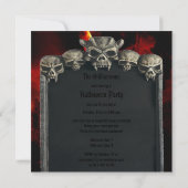 Invitation Châteaux et partie de Halloween de crânes de (Dos)