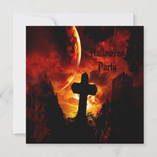 Invitation Châteaux et partie de Halloween de crânes de (Devant)