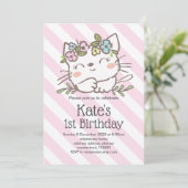 Invitation chaton blanc, chaton, animaux (Debout devant)