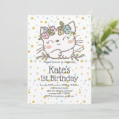 Invitation chaton blanc, chaton, animaux (Debout devant)