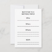 Invitation Chaton blanc mignon dans un chapeau bleu (Dos)