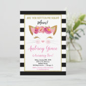 Invitation Chaton chaton en or blanc noir fête d'anniversaire (Debout devant)