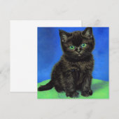 Invitation Chaton noir de style Van Gogh (Devant / Derrière)