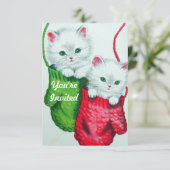 Invitation Chatons en Mittens Joyeux Noël (Debout devant)