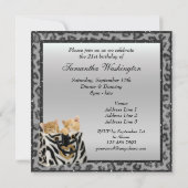 Invitation Chatons et fête d'anniversaire d'argent de (Dos)