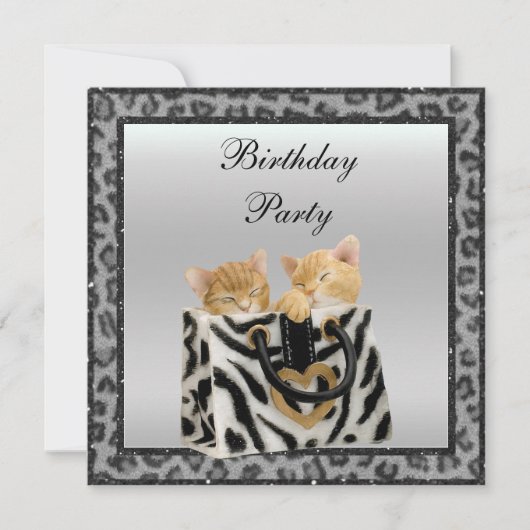 Invitation Chatons et fête d'anniversaire d'argent de (Devant)