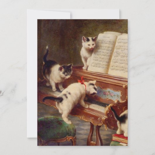 Invitation Chatons et piano (Devant)