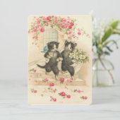 Invitation Chatons Mariage Vintage (Debout devant)