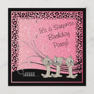 Invitation Chatons pour la fête d'anniversaire de surprise en