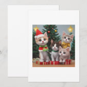 Invitation Chats à Noël (Devant / Derrière)