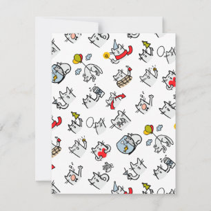 Invitation Chats amusants, lait et magie.