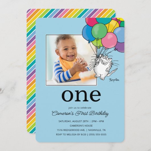 Invitation CHATS D'ANNIVERSAIRE par Sandra Boynton (Devant / Derrière)