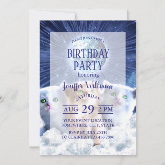 Invitation Chats dans le nuage (Devant)