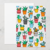 Invitation Chats dans les pots à fleurs (Devant / Derrière)