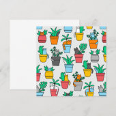 Invitation Chats dans les pots de fleurs (Devant / Derrière)