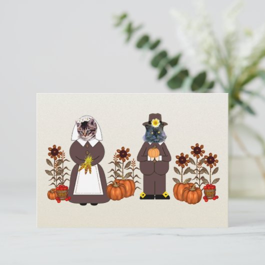 Invitation Chats de thanksgiving (Debout devant)