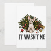 Invitation Chats drôles de Devon Rex Noël C'était pas moi (Devant / Derrière)