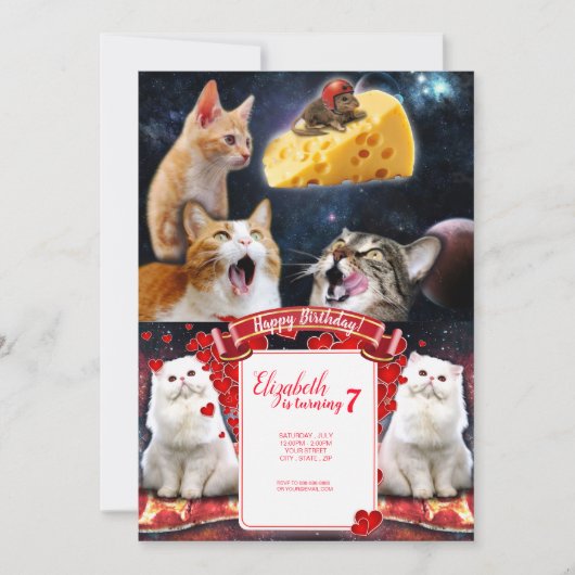 Invitation Chats et souris (Devant)