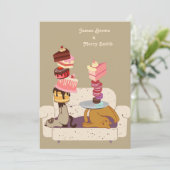 Invitation Chats Gymnastique Canapé Mariage (Debout devant)