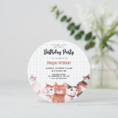 Invitation Chats mignons (Debout devant)