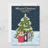 Invitation Chats mignons Noël Carol Chanteurs Fête de Noël (Devant)