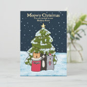 Invitation Chats mignons Noël Carol Chanteurs Fête de Noël (Debout devant)