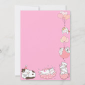 Invitation Chats mignons roses 1er anniversaire (Dos)