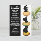 Invitation Chats noirs citrouilles Spooktacular Halloween Ann (Debout devant)