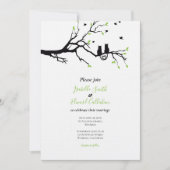 Invitation Chats Noirs en arbre vert En vichy Mariage (Devant)