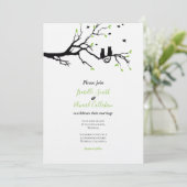 Invitation Chats Noirs en arbre vert En vichy Mariage (Debout devant)