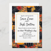 Invitation Chats noirs et citrouilles 2 (Devant / Derrière)