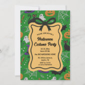 Invitation Chats noirs et fantômes Fête Costume d'Halloween (Devant)