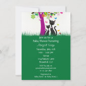 Invitation Chats noirs mignons et Baby shower d'arbre aux fle (Dos)