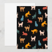 Invitation Chats sur le noir (Devant / Derrière)